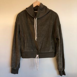 Corduroy cowl neck pullover